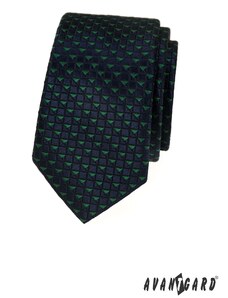 Avantgard Blaue Krawatte mit grünen Dreiecken
