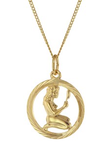 trendor Halskette mit Jungfrau Sternzeichen 333 Gold Ø 16 mm 41980-09-40, 40 cm