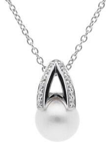 trendor Damen Silber-Halskette mit Perle 15141