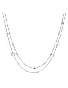 trendor Damen-Collier 925 Silber Halskette Zweireihig 15137