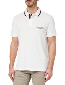 Tommy Hilfiger Herren Poloshirt Kurzarm Brand Love Regular Fit, Weiß (White), S