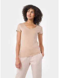 4F Unifarbenes T-Shirt, Slim Fit, für Damen - M
