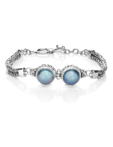 Buka Jewelry Perlenarmband Mabe blau
