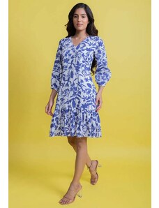 Aroop Floral Tiered Midi Dress - Blue