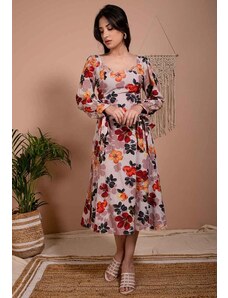 Aroop Floral Midi Dress - Lilac