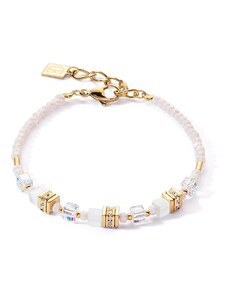Coeur de Lion Damen-Armband Mini Cubes Gold-Weiß 4565/30-1416