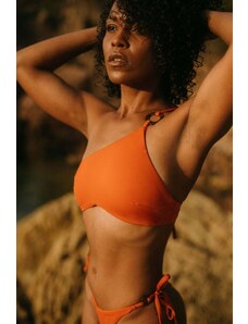 Osirisea Asymmetrical Bikini Top With Ring - Orange