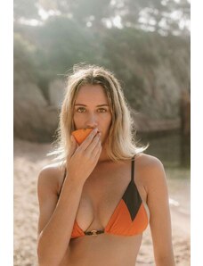 Osirisea Curtain-style Bikini Top - Brown Orange