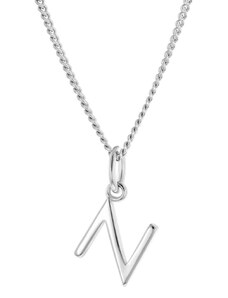 trendor Damen-Halskette mit Buchstabe N Anhänger Silber 925 15210-N-40, 40 cm
