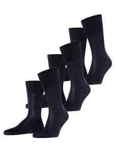 FALKE Herren Socken Tiago 3-Pack M SO Fil D'Ecosse Baumwolle einfarbig 3 Paar, Blau (Dark Navy 6375) neu - umweltfreundlich, 41-42