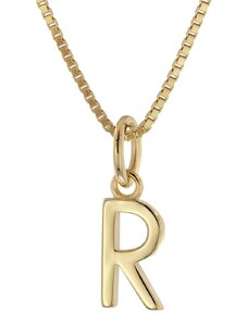 trendor Damen-Kette mit Buchstabe R Anhänger Gold auf Silber 925 15255-R-40, 40 cm