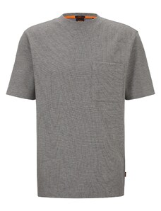 BOSS Herren Tempestoshort Relaxed-Fit T-Shirt aus Baumwoll-Mix mit Waffelstruktur Hellgrau S