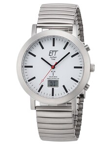 ETT Eco Tech Time Funk-Solar Herren-Armbanduhr Station Watch mit Zugband EGS-11580-11M