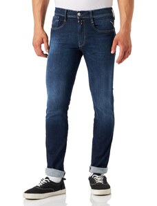Replay Herren Jeans Anbass Slim-Fit Hyperflex aus recyceltem Material mit Stretch, Blau (Dark Blue 007), 36W / 30L