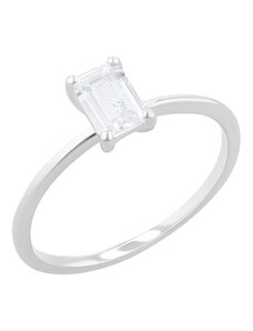 Eppi Verlobungsring mit einem Diamanten im Emeraldschliff Olson