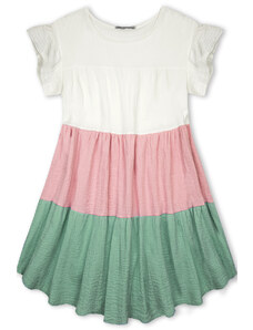 Kleid mit Color-Blocking-Optik rosa/sage green