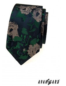 Avantgard Schmale Krawatte mit buntem Blumenmuster