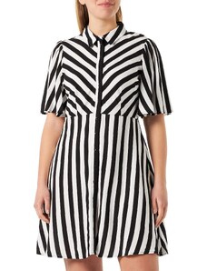 YAS Damen Yassavanna 2/4 Shirt Dress S. Noos Kleid, Black/Stripes:white, XS EU