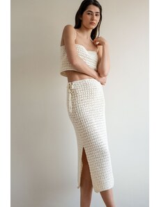 Plexida Crochet Skirt Long - Off-white