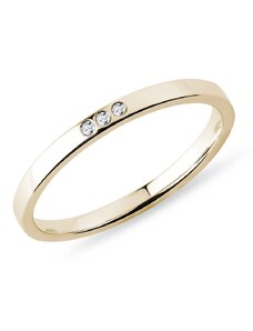 Ring Gelbgold mit drei Diamanten KLENOTA X0898133L18