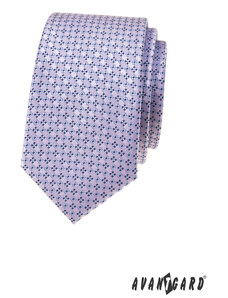 Avantgard Schmale Krawatte mit fliederfarbenem Muster