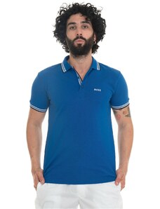 BOSS Herren Paddy Poloshirt aus Baumwoll-Piqué mit Kontrast-Logo Blau XXXL
