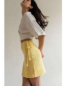 Plexida Crochet Skirt Short - Yellow