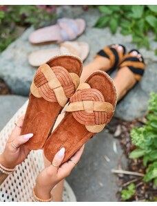 DameRose Braune Zapri-Hausschuhe aus Öko-Wildleder für Damen - Schuhe - braun