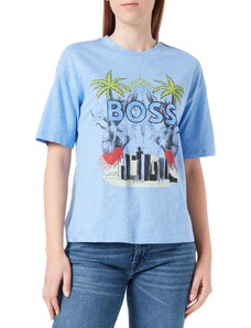 BOSS Women's C_Evarsy_Print T_Shirt, Open Blue472, XS