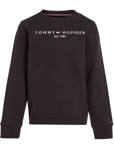 Tommy Hilfiger Kinder Unisex Sweatshirt Essential Sweatshirt ohne Kapuze, Schwarz (Black), 16 Jahre