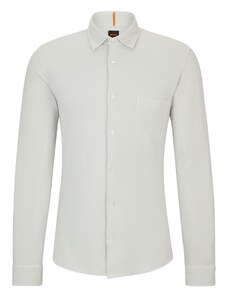BOSS Herren Mysoft 2 Stückgefärbtes Slim-Fit Hemd aus Baumwoll-Jersey Hellgrau S