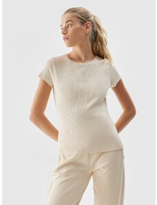 4F Slim Fit T-Shirt mit Bio-Baumwolle für Damen - L