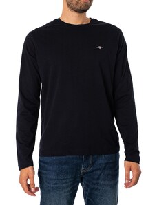 GANT Herren Reg Shield Ls T-shirt T Shirt, Schwarz, 5XL EU