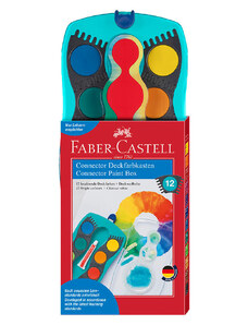 Faber-Castell Deckfarbkasten "Connector" in Türkis - 12 Farben | onesize