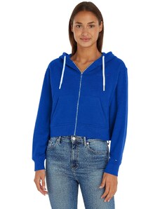 Tommy Hilfiger Damen Sweatshirt mit Reißverschluss Zipper mit Kapuze, Blau (Ultra Blue), S