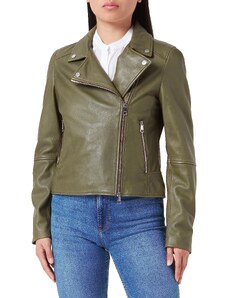 BOSS Women's C_Saleli3 Leather-Jacket, Dark Green303, 42