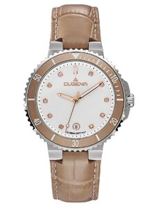 Dugena Damen-Armbanduhr Lederband Taupe 4461100