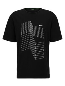 BOSS Herren Tee 6 Relaxed-Fit T-Shirt aus Stretch-Baumwolle mit Logo-Artwork Schwarz XL