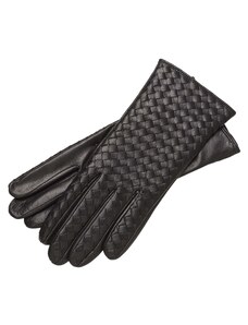 1861 Glove manufactory Intrecciato Black Leather Gloves