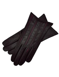 1861 Glove manufactory Pavia Black with Pink Leather Gloves