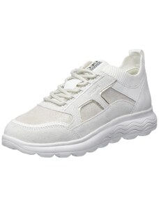 Geox Damen D SPHERICA C Sneaker, Off White/White, 37 EU