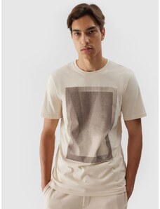 4F Regular Fit T-Shirt mit Print für Herren - beige - L