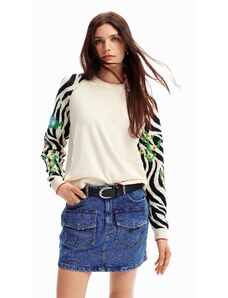Desigual Women's Pullover_RIN Sweater, White, XL