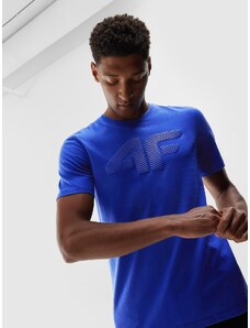 4F Regular Fit T-Shirt mit Print für Herren - kornblumenblau - 3XL