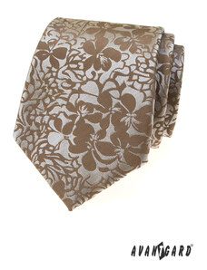 Avantgard Beigefarbene Krawatte mit Blumenmuster