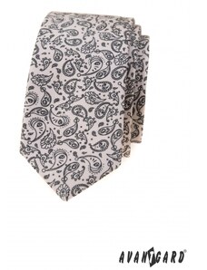 Avantgard Cremefarbene Krawatte mit Paisley-Motiv
