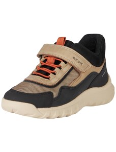 Geox J SIMBYOS Boy B ABX Sneaker, Sand/ORANGE, 30 EU