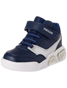 Geox J ILLUMINUS Boy Sneaker, Navy/Silver, 25 EU