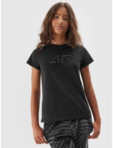 4F Mädchen T-Shirt mit Print - schwarz - 122