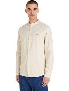 Tommy Jeans Herren Hemd Mao Flannel Shirt Langarm, Beige (Ancient White), M
